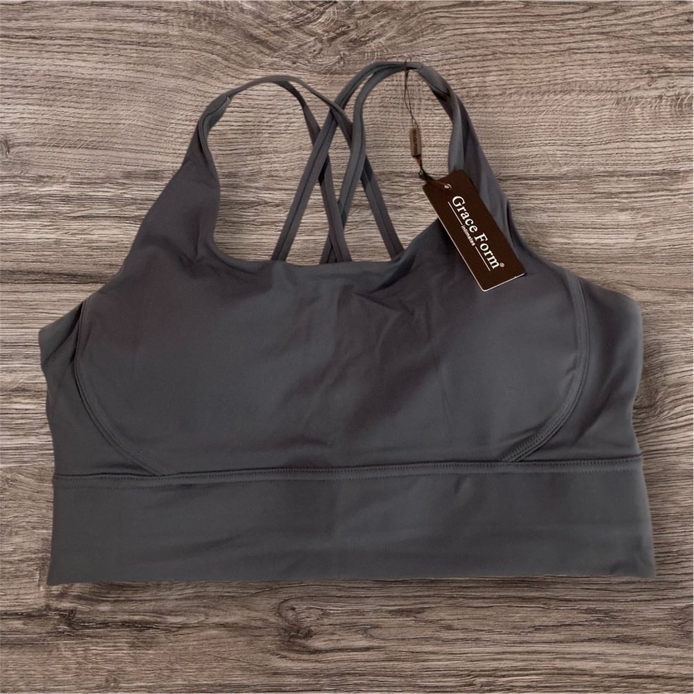 Grace Form Strappy Sports Bra for Women Padded Push Up Sports Bra Athletic NWT - Picture 4 of 5